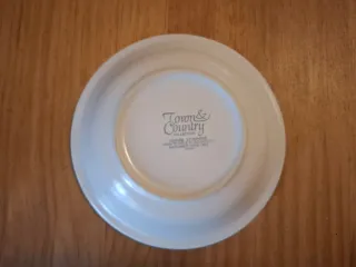 Platillo vintage con borde azul