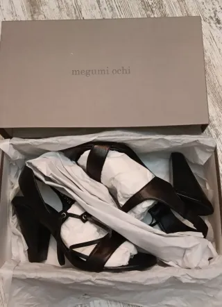Sandalias Megumi Ochi Piel Talla 38 Nuevas