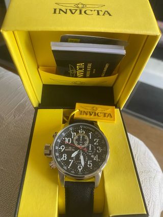 Reloj Invicta Aviator Cronógrafo Negro/Plata