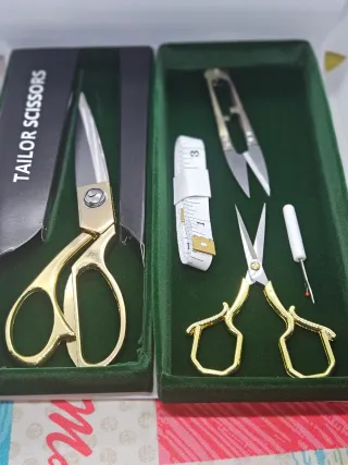 Set Tijeras Costura Profesional Doradas