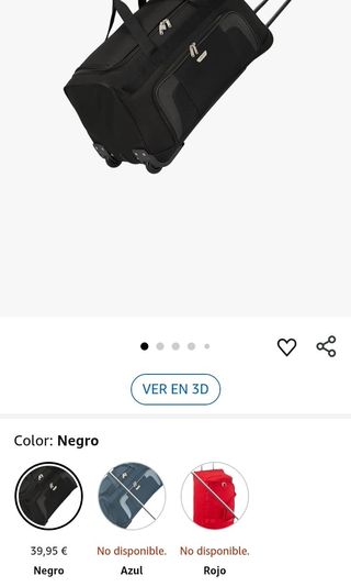 Bolsa de Viaje Trolley Paklite Mediana Negra