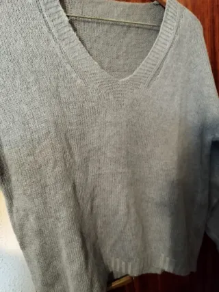 Jersey de punto azul lana y mohair