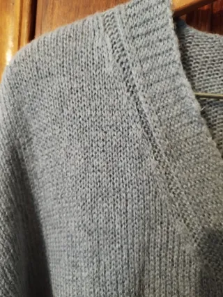 Jersey de punto azul lana y mohair