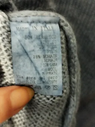 Jersey de punto azul lana y mohair