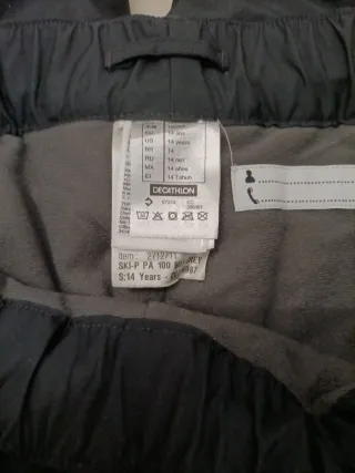 Pantalón de esquí Decathlon Talla 14