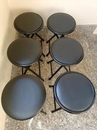 Taburetes plegables negros (Set de 6)