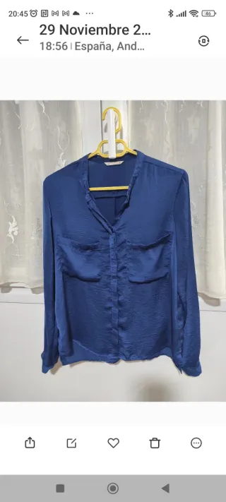 Camisa azul metalizada