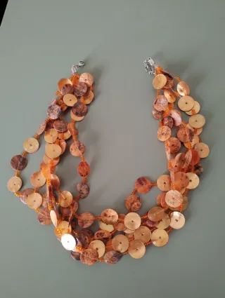 Collana multistrato con perline arancioni