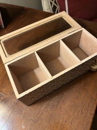 Porta bustine the e tisane in legno e vetro