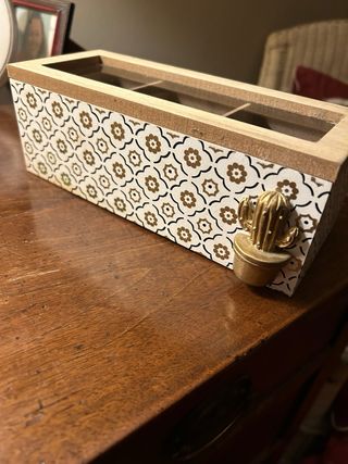 Porta bustine the e tisane in legno e vetro