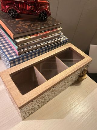 Porta bustine the e tisane in legno e vetro