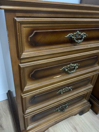 Conjunto Mesita y Cómoda Vintage Madera.