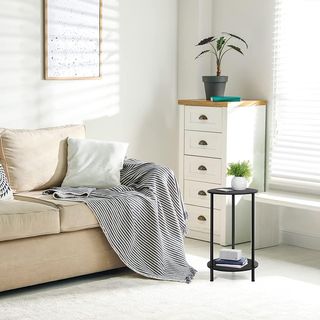 Juego 2 Mesas Auxiliares Redondas Negras