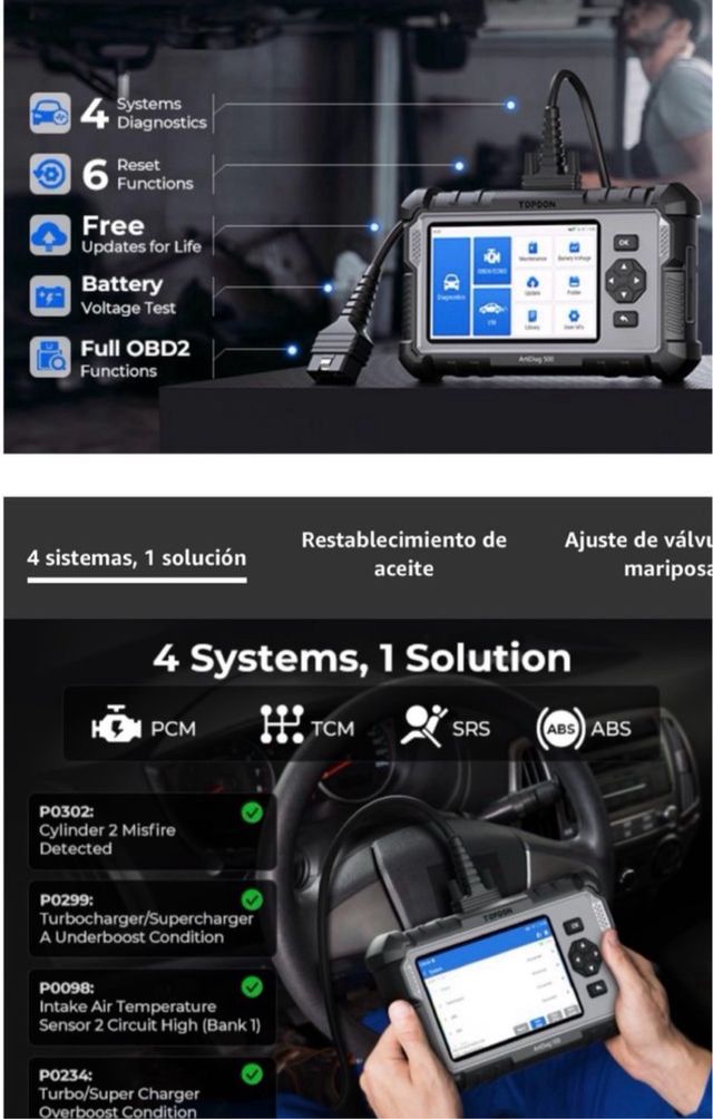 TOPDON ArtiDiag 500 OBD2 Maquina Diagnóstico