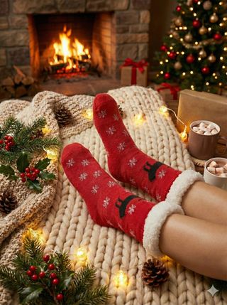 Calcetines Navideños Térmicos Santa Claus