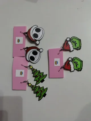 Pendientes Navideños artesanales