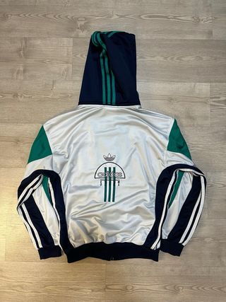 Conjunto Deportivo Adidas Azul y Verde vintage 80s
