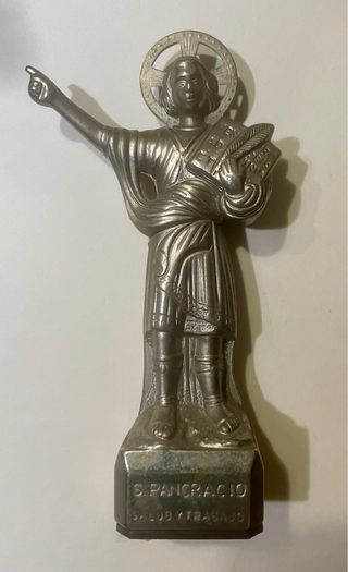 San Pancracio Bronce Sólido Salud y Trabajo