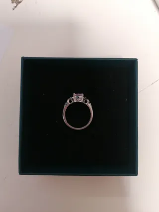Anillo Plata Piedra Rosa Nuevo