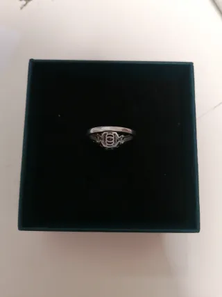 Anillo Plata Piedra Rosa Nuevo