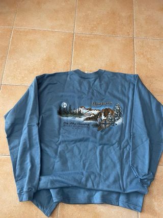 Jersey Manga Larga Montana USA Vintage