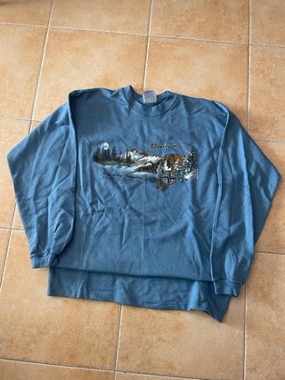 Jersey Manga Larga Montana USA Vintage