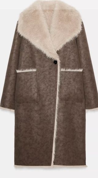 Abrigo pelo sintético Zara