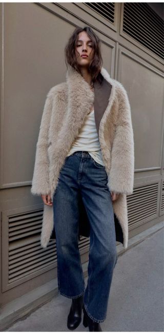 Abrigo pelo sintético Zara