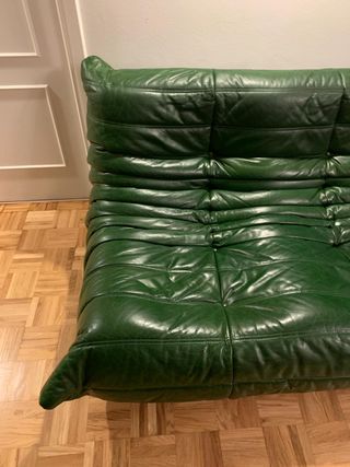 Sofá Togo Ligne Roset Piel Verde Original 70s