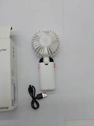 Jsdoin Mini Ventilador de Mano Portátil USB, Bolsillo de 5 Velocidades con Base, Ventilador Plegable de Escritorio para Oficina,