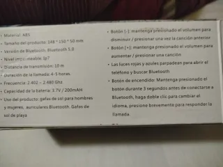 Gafas con Bluetooth Negras Nuevas