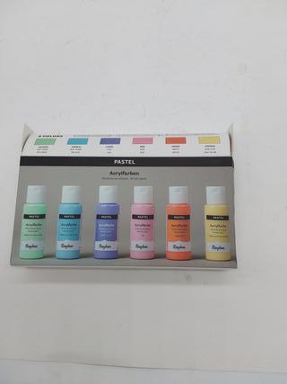 Rayher Set pinturas pastel, 6 tonos, 60 ml/ud, para manualidades, 35061000