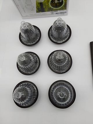 AKTIVE 61562, Confezione da 6 faretti da giardino a luce solare LED, Luce continua tra 6 e 8 ore, Impermeabile, lampioni solari, luci