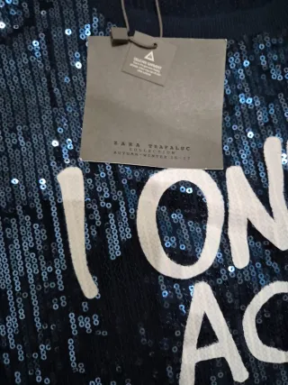 Vestido lentejuelas negro y azul