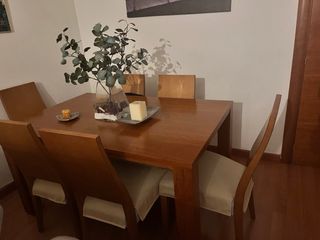 Mesa y 4 Sillas Comedor Madera de cerezo maciza