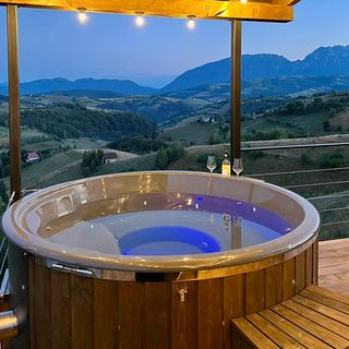 Spa de jardín de madera y metal