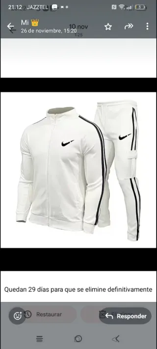 Chándal Nike Blanco Nuevo