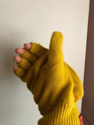 Guanti Take-Two senza dita giallo ocra taglia unic