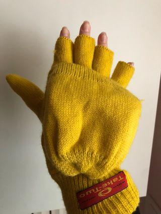 Guanti Take-Two senza dita giallo ocra taglia unic