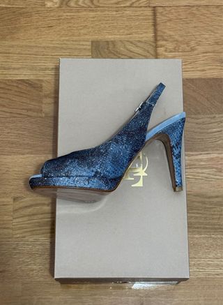 Zapatos de tacón Fosco azul plateado talla 38