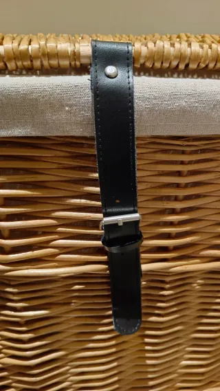 Cesta tipo arcón de mimbre con bolsa interio