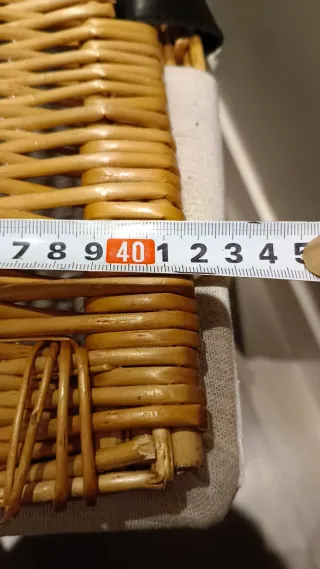 Cesta tipo arcón de mimbre con bolsa interio