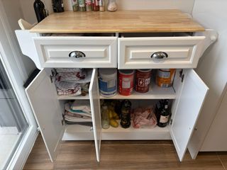 Isla de Cocina Blanca 2 Cajones 3 Puertas