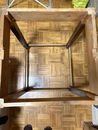 Mesa camilla antigua madera .