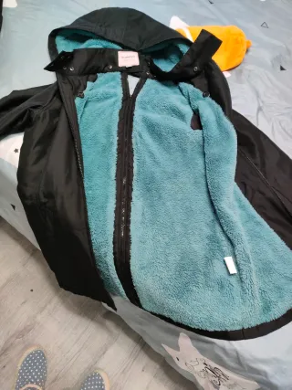 Abrigo de porteo Wombat Talla M Negro/Turquesa