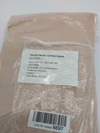 Miracle Home. Sábana bajera ajustable, elástica, suave, cómoda, antipeeling. Algodón 50% poliéster. Cama 150. 150 x 200 x 30. Be