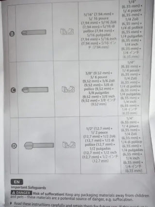 Juego 4 brocas fresadora Denali MAN 1/4