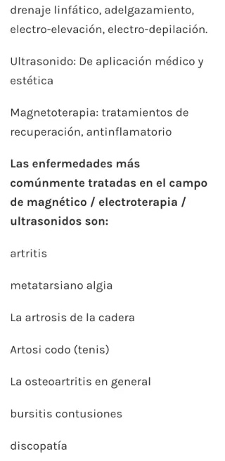 Magnetoterapia, electroterapia y ultrasonido