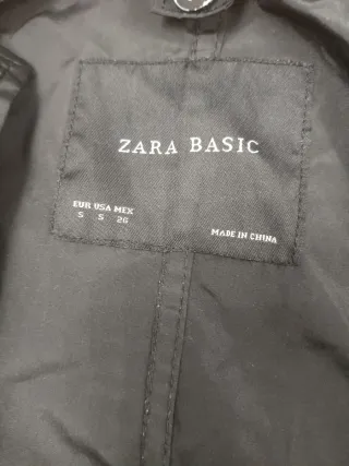 Abrigo Zara Basic Mujer Negro Talla S