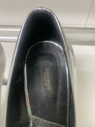 Zapatos tacón Zara plateados